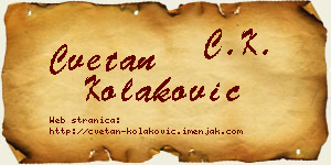 Cvetan Kolaković vizit kartica